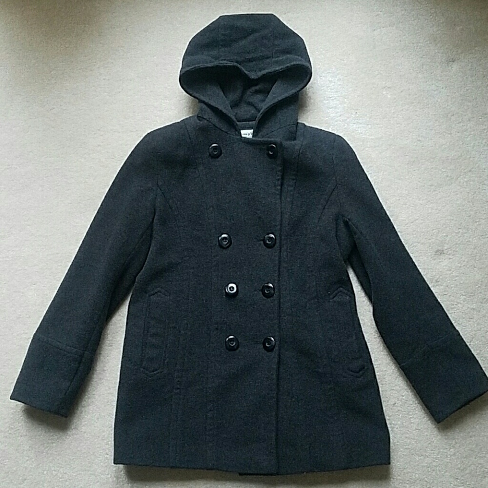 Preston & York Dark Grey Pea Coat - Size: 8